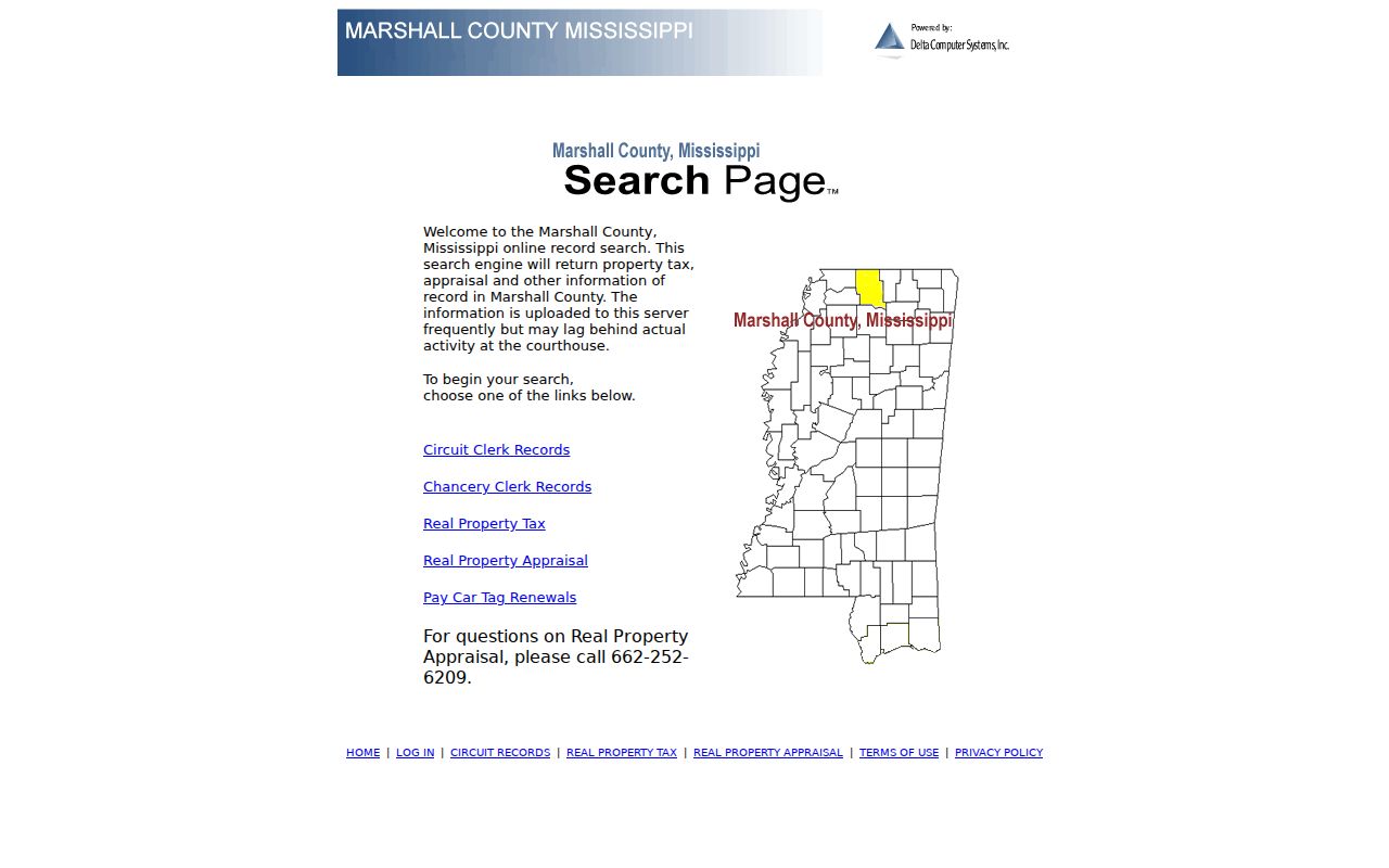 Marshall County case search Delta records landing